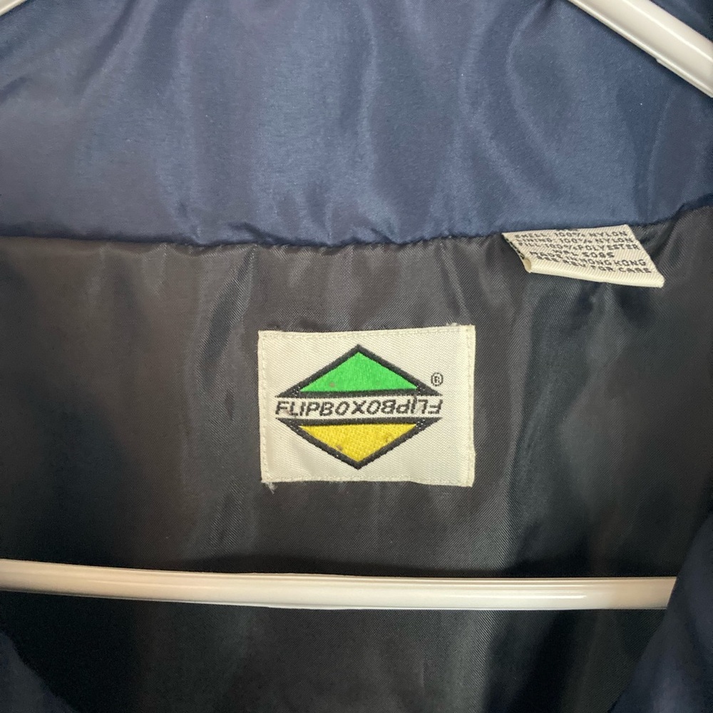 Flipbox Vintage Men's full zip Blue/Black Puffer Vest Size Extra Large. - Picture 8 of 10